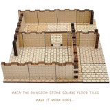 D&D Dungeon Brick Walls (Set of 12) Wood Laser Cut 2  x 1  3D Modular Terrain Tiles 28mm Scale Perfect for Dungeons & Dragons, Warhammer and Other Tabletop RPG