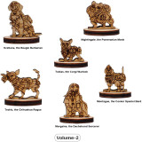 Dungeons and Doggies Miniatures Set of 18 Wood Laser Cut Fantasy D&D Doggy Mini for Animal Adventures