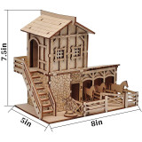 D&D Stable Terrain Wood Laser Cut Fantasy Miniature 28mm Scale for Dungeons and Dragons, Warhammer and Other Wargaming Tabletop RPG