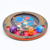 D&D Dice Tray Coaster Wood and Acrylic - Holds Drinks and Dice in Style for RPG and Tabletop Games - D&D Coaster