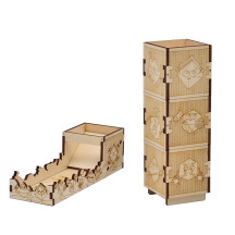 D&D Modular Dice Tower Wood Laser Etched 12 Cute Classes Dice Roller Perfect for Board Game and Tabletop RPG