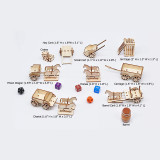 D&D Carts and Wagons Miniatures Set with Horse, Crate, Barrel and Prison Cage Wooden Laser Cut 28mm Tabletop Scatter Terrain for Warhammer, Wargaming RPG Games
