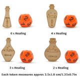 Healing Potion Tokens Set of 21 Wood Laser Cut and Etched DND Accessories for Dungeons and Dragons 5th Edition