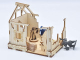 Ruined House Wooden Destroyed Building Medieval Fantasy Village Terrain Scatter for Dungeons and Dragons, Wargame, D&D and Tabletop RPG