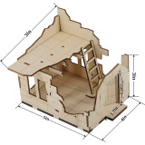 DND Ruined House Wooden 2-Level Destroyed Building Medieval Fantasy Village Terrain Scatter for Dungeons and Dragons, Pathfinder, D&D and Tabletop RPG