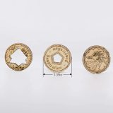 D&D Inspiration Coin Tokens Laser Cut Wood Carved with Dragon & Ship Rudder (Set of 9) Perfect for Pathfinder, RPG and Board Game