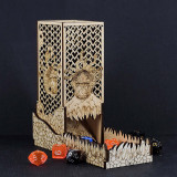 DnD Dice Tower with Tray Wood Laser Etched Beholder Portable and Collapsible Dice Roller Perfect for Board Game and Tabletop RPG