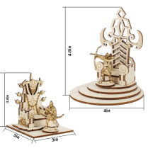 DND Throne Miniatures Set of 2 - Skull Bone Throne & Royal King Chair - Wood Laser Cut 28mm Scale Fantasy Scatter Terrain for Dungeons and Dragons, Warhammer, Pathfinder, Tabletop RPG