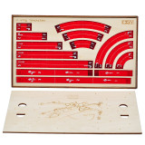 Star Wars X-Wing Acrylic Movement Templates with Wooden Tray Maneuver and Range Rulers Set Compatible with 2.0 X Wing Miniatures Game