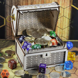 DND Mimic Chest Box Wood Laser Cut Dice Storage Case Perfect for Dungeons and Dragons, Board Game, Tabletop RPG and Gaming Accessories