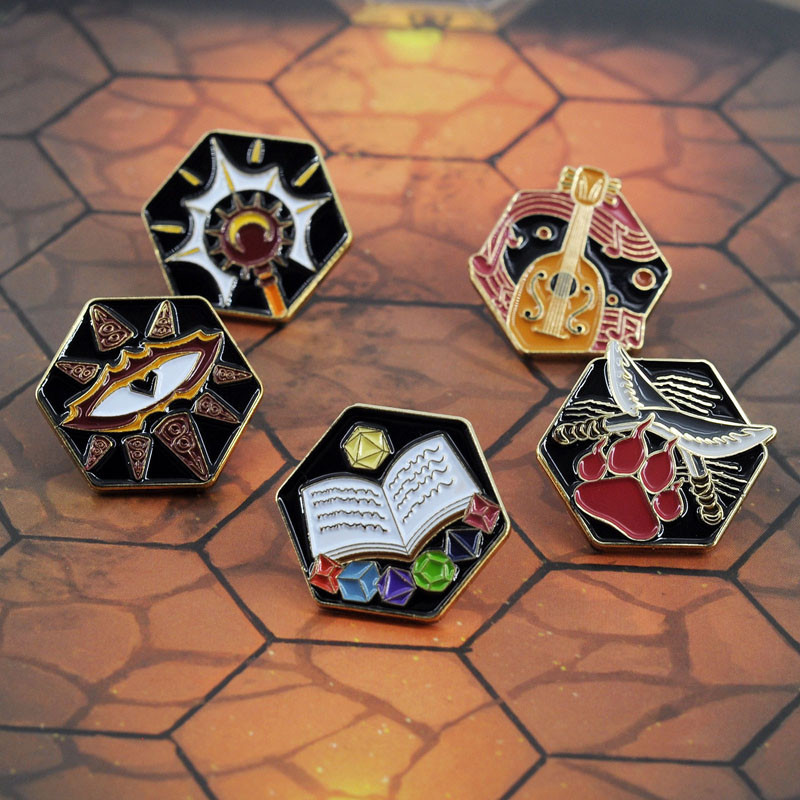 Dnd 5e Character Class Dm Hard Enamel Pins Set Of 15 Pcs Tabletop Rpg Badges Nerd T Or 