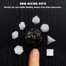 DND 8mm Micro Polyhedral Dice Set with Pocket Watch Shell Case Perfect for Dungeons and Dragons, Tabletop RPG and Cards Board Games
