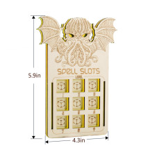 DND Spell Slot Tracker with 9 D6 Wood, Acrylic Laser Cut Dice Spell Counter RPG Gaming Accessories