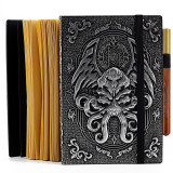 DND Campaign Journal with 3D Cthulhu Embossed Leather Cover - 200 Blank Pages A5 Notebook Great RPG Notepad for GM & Player