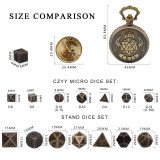 DND 6mm Micro Polyhedral Dice Set with Pocket Watch Shell Case Perfect for Dungeons and Dragons, Tabletop RPG and Cards Board Games