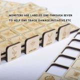 D&D Tabletop Game Tokens Wood Laser Cut Fantasy RPG Hero and Monster Token Set of 110 Pieces Perfect for Dungeons & Dragons and Pathfinder