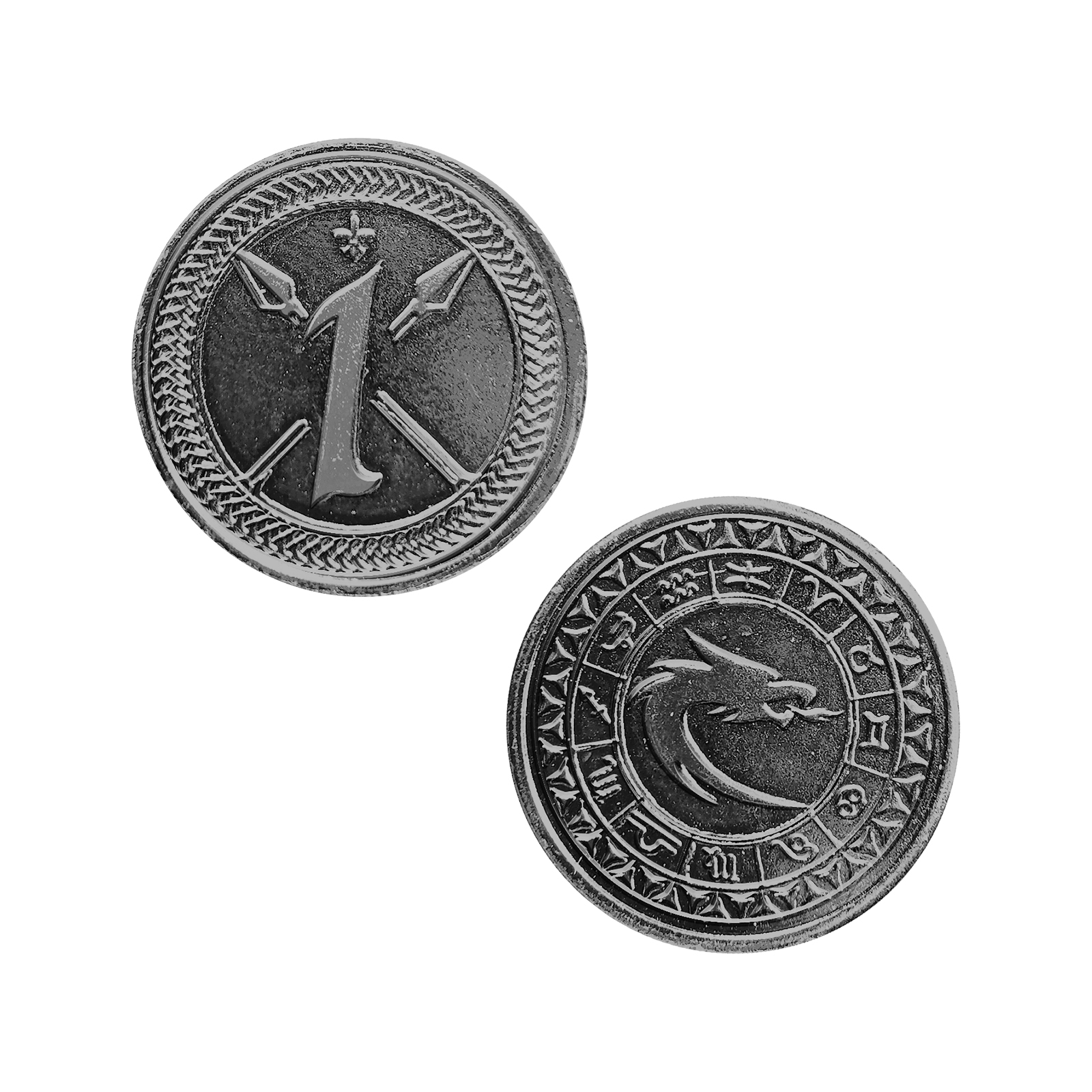 Real Metal Coins With Dragon Design for D&D TTRPGS LARP 