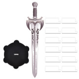 D&D Initiative Tracker Acrylic Laser Cut Sword in Magic Circle Base with 12 PCS Erasable Taken Flags Perfect for Dungeons & Dragons, Pathfinder and Other Tabletop RPG