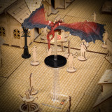 D&D Flying Miniatures Combat Riser (Set of 2) Acrylic Laser Cut Flight Stand Terrain from 0 to 9999 ft Perfect for Dungeons and Dragons, Warhammer and Other Tabletop RPG