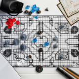 DND RPG Gaming Mat Silicone Battle Board Double-Sided Square & Hex 23 x35  - Foldable and Rollable - Perfect for Dungeons Dragons, Pathfinder and Role Playing Game