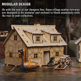 D&D Medieval Normal House Wood Tabletop Terrain Fantasy Village Scatter for Dungeons and Dragons, Warhammer and Other Wargaming RPG Games