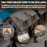 D&D Medieval Normal House Wood Tabletop Terrain Fantasy Village Scatter for Dungeons and Dragons, Warhammer and Other Wargaming RPG Games