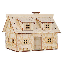 D&D Medieval Normal House Wood Tabletop Terrain Fantasy Village Scatter for Dungeons and Dragons, Warhammer and Other Wargaming RPG Games