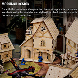 DND Medieval Three Story House with Balcony Wood Tabletop Terrain Fantasy Village Scatter for Dungeons and Dragons, Warhammer and Wargaming RPG Games
