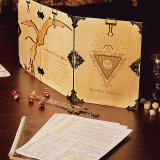 Dungeon Master's Screen 4-Panel Wood Laser Carved DM Screen with Felt Case - D&D, Tabletop RPG Accessories for Game Master