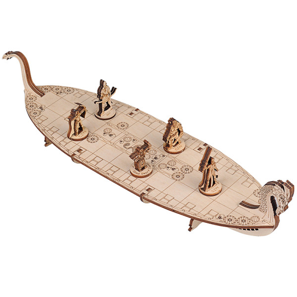 D&D Miniatures Viking Longship Wood Laser Cut 1 Inch Square Grid Ship Battle Map for Dungeons and Dragons, Pathfinder or Other Tabletop RPG