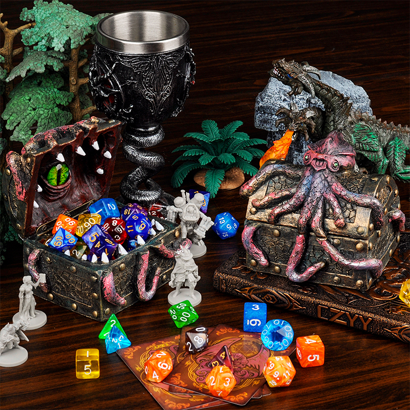 DND Mimic & Octopus Chest Box Medieval Resin Cthulhu Dice Storage