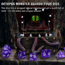 DND Mimic & Octopus Chest Box Medieval Resin Cthulhu Dice Storage Case Perfect for Dungeons and Dragons, Board Game, Tabletop RPG and Gaming Accessories