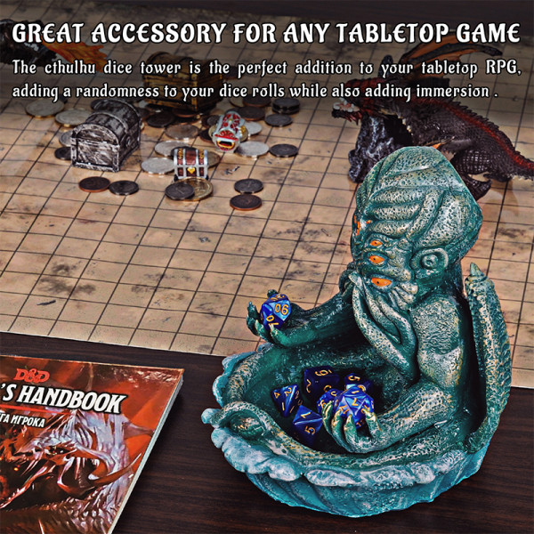 Cthulhu Dice Tower Resin and Hand Painted Dice Roller with Tray Table ...