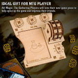 MTG Commander EDH Command Zone Tray with Life Counter Wooden Compatible with Magic The Gathering
