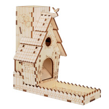 CZYY Bird Feeder Dice Tower with Tray Wood Laser Cut Perfect for Wingspan and Other Tabletop Games