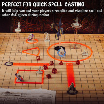 Area of Effect Spell Templates Set of 15 (Included Cube, Cone, Circle, and Line) Acrylic AOE Damage Marker Tabtop RPG Gaming Accessories