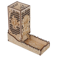 D&D Dice Tower with Tray Wood Laser Etched Cthulhu Portable and Collapsible Dice Roller Perfect for Board Game and Tabletop RPG