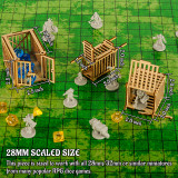 DND Dungeon Prison Cage Miniatures Set of 3 Wood Dice Jails 28mm Fantasy Terrain for Dungeons & Dragons, Warhammer, Pathfinder and Tabletop RPG