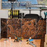 DND Dungeon Master Screen Four-Panel with Pockets, Faux Leather 3D Embossed with Cthulhu - Included DM Screen Inserts and Storage Case