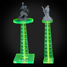 DND Flight Stand Set of 2, Fluorescent Acrylic Combat Tiers and Risers Flying Miniatures Height Platforms, Accessories & Tools for D&D, Warhammer & Tabletop RPGs