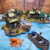 DND Skiff Miniature Hand-Painted Resin Medieval Row Boat Fantasy Tabletop 28mm RPG Scatter Terrain for Dungeons and Dragons, Wargames, TTRPGs