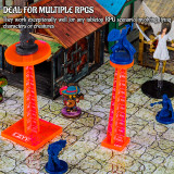 DND Flight Stand Set of 2, Fluorescent Acrylic Combat Tiers and Risers Flying Miniatures Height Platforms, Accessories & Tools for D&D, Warhammer & Tabletop RPGs