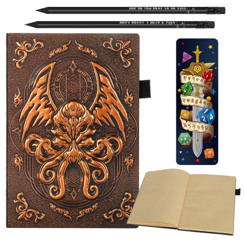 Carnet De Notes D&D - 200 Pages Avec Phœnix 3D Doré Sur Couverture Cuir - Cadeau Pour MJ Et Joueurs De Donjons & Dragons