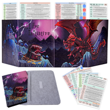 DND DM Screen Deluxe Edition: Colorfully Embossed Dragon & Mimic, Four-Panel with Pockets Dungeon Master Screen for Dungeons and Dragon, Pathfinder, D&D