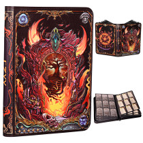 Trading Card Binder - 3D Embossed PU Leather Album with Zipper, 9-Pocket & Side-Loading Folder Holds 360 Cards Holder, Storage & Display Case for MTG, TCG, Sport & Collectible Card (Portal Magic Book)