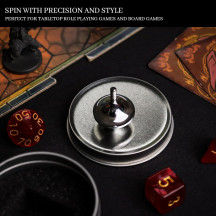 CZYY D6 Spin Top Dice - Metal Spinning Top Dice, Unique D6 Gaming Dice, EDC Fidget Dice, Desk Toy, DND Gift & Accessories for Tabletop RPG Gamer