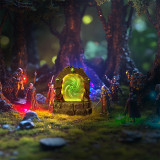 DND Glowing Portal Resin Miniature with Color-Changing LED Lights - Magic Portal Terrain, RPG Scenery for Tabletop Wargaming, Dungeons & Dragons and Warhammer