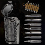 Rifle Bullet Dice Set - Solid Metal 7 Polyhedral Dice Set with Spinning Container Case & Cartridge Holder Belt - Perfect Role Playing Dice Set for D&D, Tabletop Games