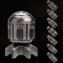 Metal Bullet Dice Set with Rotating Bomb-Shaped Storage Base - 7 Polyhedral RPG Dice for D&D, Warhammer, War-Themed Games for Dungeon Master & Player