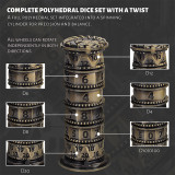 Prayer Wheel Dice Set, 7-in-1 Rotating Dice Cylinder, Metal DND Spinner Dice - Unique Tabletop RPG Accessories, Fidget Gadget & Gift for Dungeon Master and Gamer